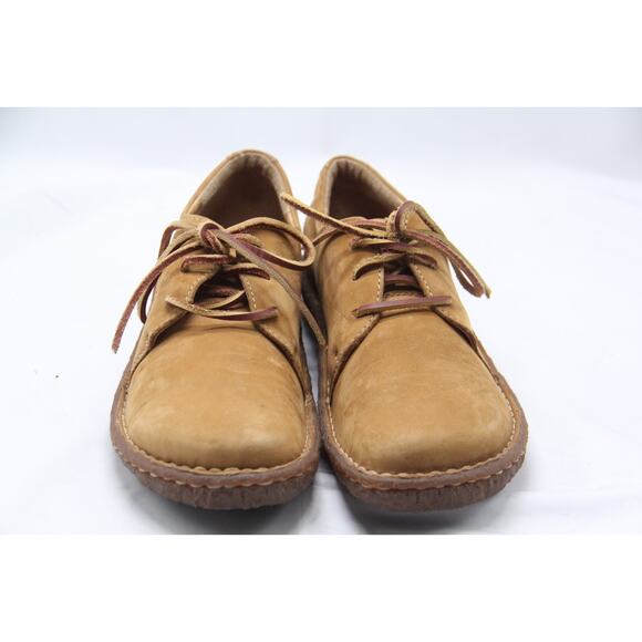 Born Shoes Womens Size 7.5 Wide Toe Oxford Brown NuBuck Leather Lace Up Comfort - Picture 2 of 7
